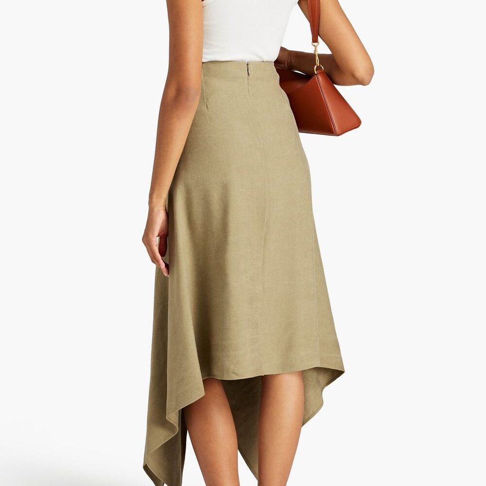 Salvatore Ferragamo Linen & Silk Asymmetric Hem Maxi Skirt - Picture 4 of 9